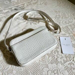 Ted Baker Stina Double Zip Mini Camera Crossbody Shoulder Bag Ivory